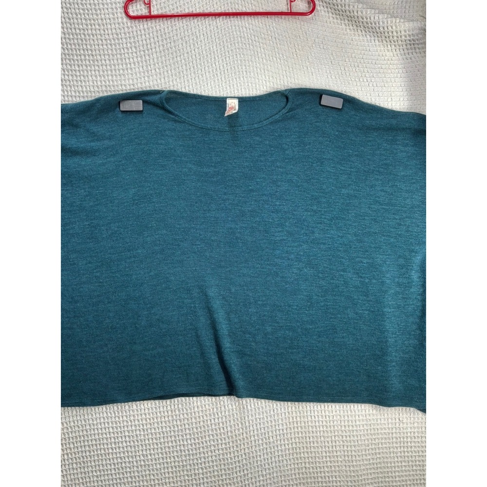 Lagenlook Womens A.2.U Oversized Dolman Knit Top OS Teal